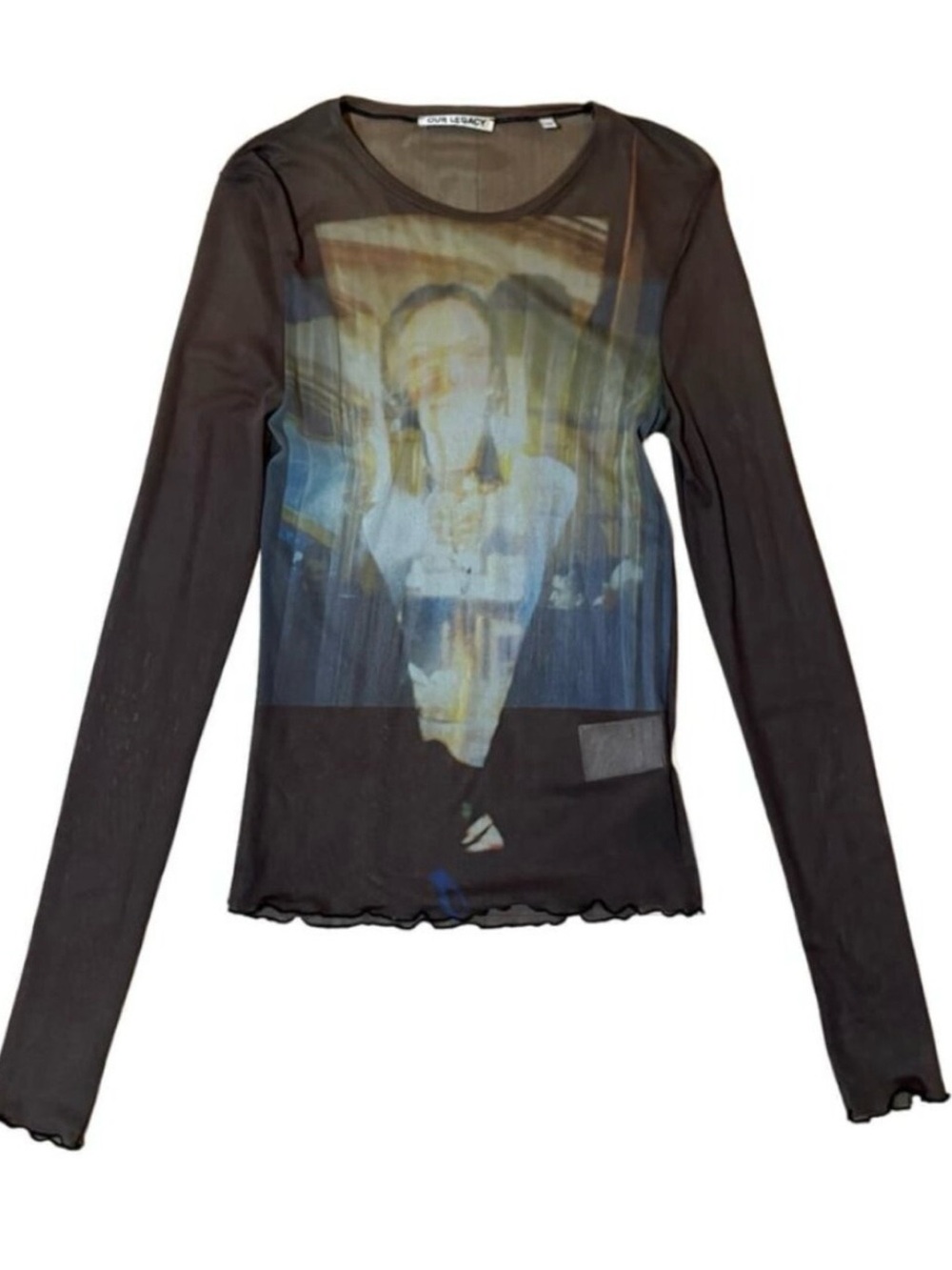 Our Legacy sheer Black Tee with print